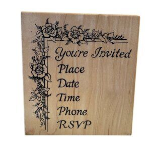 You're Invited Rubber Stamp For Crafting Invitations Wedding Party Celebration